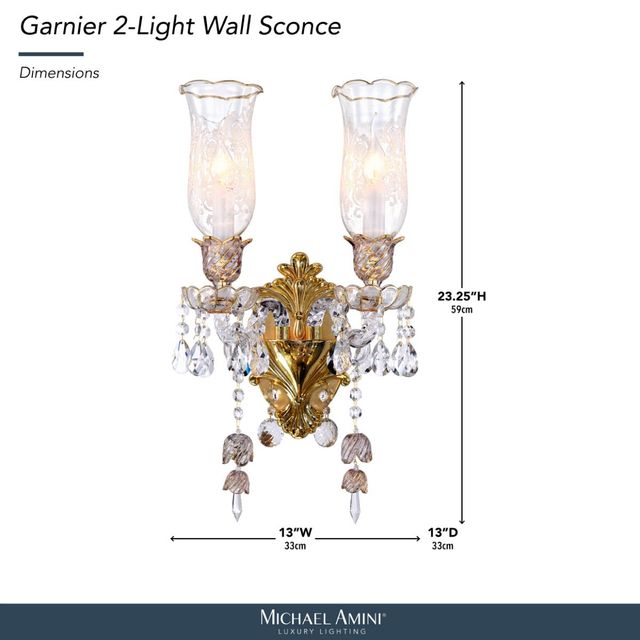 Michael Amini® Garnier Clear 2-Light Wall Sconce-2