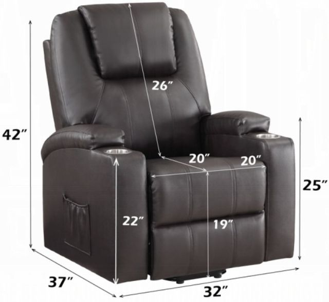 ACME Furniture Evander Brown Power Lift Recliner with Massage-2