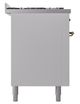 Ilve® Nostalgie II Noblesse 60'' White Pro Style Dual Fuel Range with Burnished Trim-2