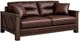 International Furniture Direct Walnut Brown Leather Sofa-0