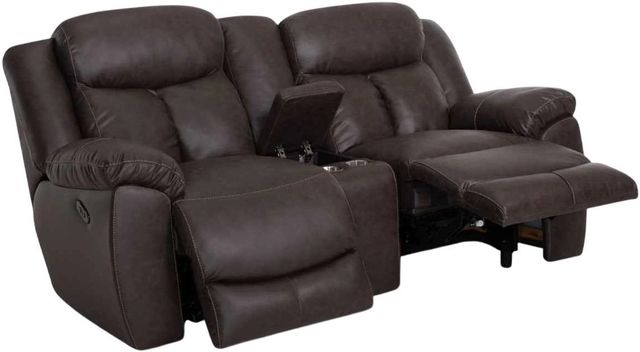Franklin™ Warner Duvall Coffee Dual Seat Power Reclining Console Loveseat-1