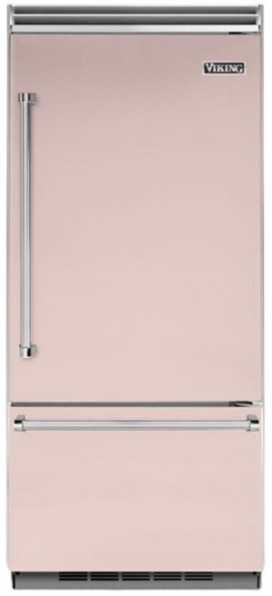Front view of the Viking® 5 Series 36 in. 20.4 Cu. Ft. Blush Built In Counter Depth Right Hinge Bottom Freezer Refrigerator