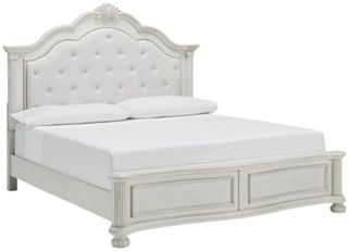 Benchcraft® Montelaine Antique White King Upholstered Panel Bed