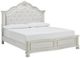 Benchcraft® Montelaine Antique White King Upholstered Panel Bed-0