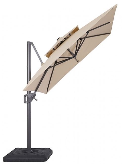Furniture of America® Fida Beige Aluminum/Polyester Square Outdoor Umbrella-2
