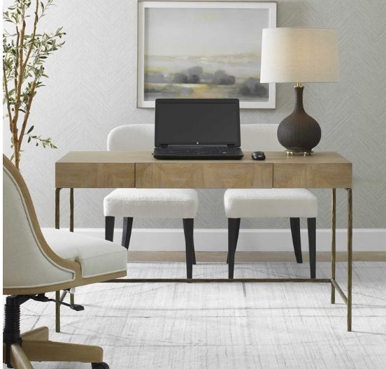 Uttermost® Aristotle Natural Wood Modern Desk-1