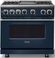 Viking® 7 Series 36" Slate Blue Pro Style Dual Fuel Range with 12" Reversible Griddle-2
