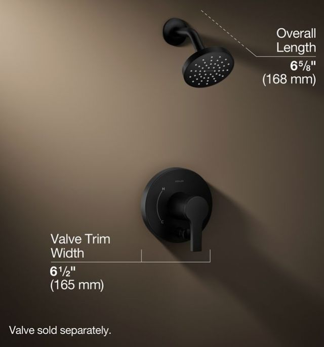 KOHLER® Elate® Rite-Temp® Matte Black 1.75 GPM Shower Trim Kit with Push-Button Diverter-2