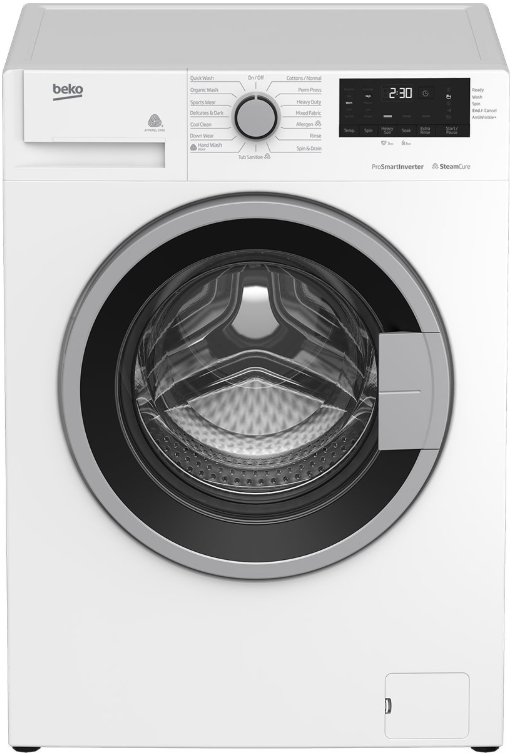 Beko White Front Load Washer & Electric Dryer Laundry Pair-1