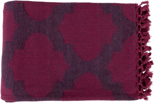 Surya Trellis Fuchsia 50"x70" Throw Blanket-0