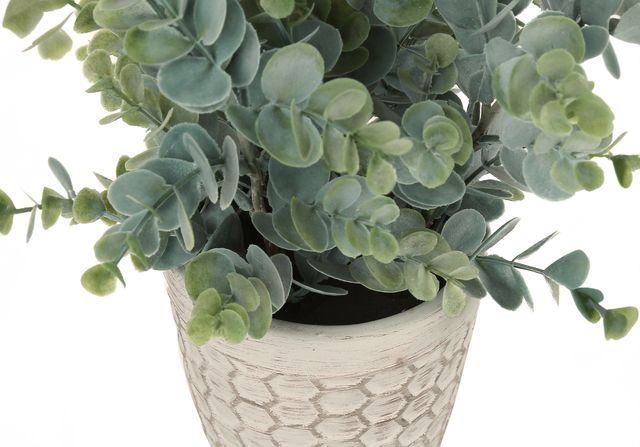 Monarch Specialties Inc. 2-Piece White 13" Tall Artificial Potted Eucalyptus Grass-1