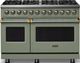 Viking® 5 Series 48" Eucalyptus Pro Style Dual Fuel (NG) Range with Brushed Brass Trim-0