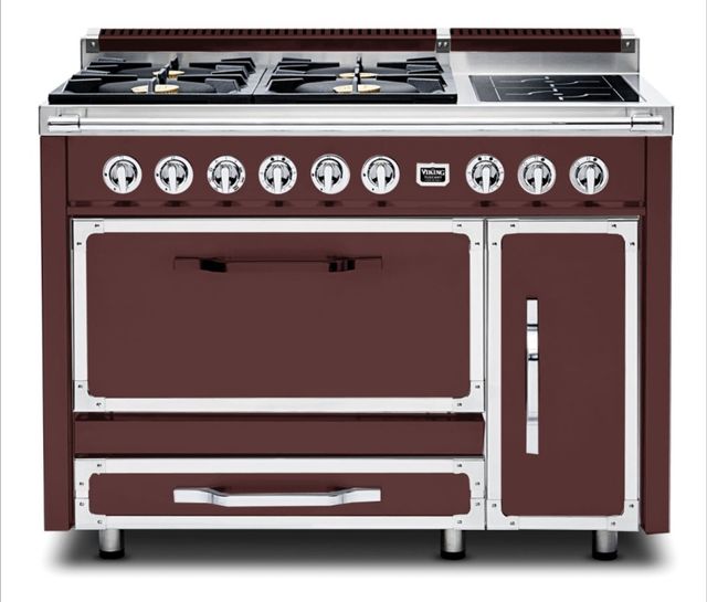 Viking® Tuscany 48" Kalamata Red Dual Fuel Pro-Style Dual Fuel Natural Gas Range-0