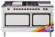 Ilve® Nostalgie II Noblesse 60'' Custom RAL Color Pro Style Dual Fuel Range with Burnished Trim-0