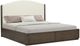 Flexsteel® Athens Chocolate Brown/Ivory King Upholstered Panel Storage Bed-0