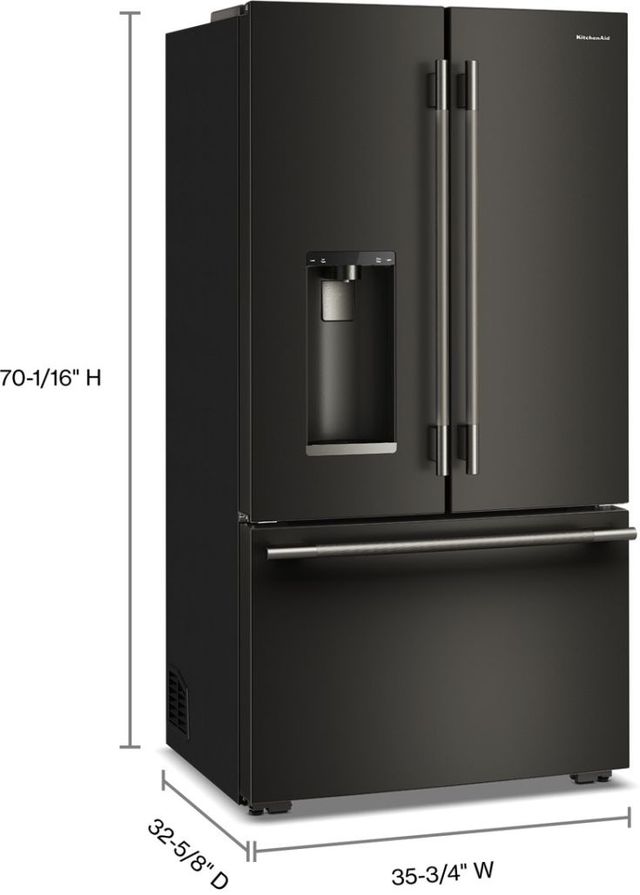 KitchenAid® 36" 23.1 Cu. Ft. Black Ore Counter Depth French Door Refrigerator with Intelligent Auto Fill-2