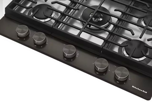 KitchenAid® 30" Black Ore Gas Cooktop with 5 Burners and Integrated Wok Grate-3