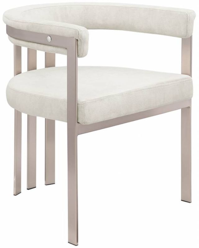 Meridian Furniture Marcello Stone/Brushed Chrome Velvet Dining Chair-0