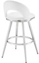 Armen Living Charlotte Brushed Stainless Steel/White 26'' Barstool-3