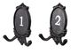 A & B Home Black Two-Pronged Coat Wall Hooks-2