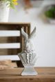 A & B Home Gray Cement Rabbit Bust Accent Figurines-4