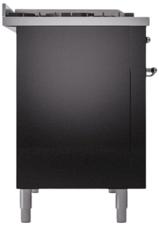 Ilve® Nostalgie II Series 48" Glossy Black Pro Style Dual Fuel Range-1