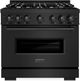 ZLINE Classic 36" Black Stainless Steel Pro Style Dual Fuel Range-0