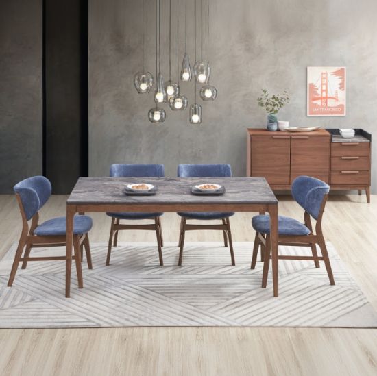 ACME Furniture Bevis Gray Dining Table with Walnut Base-1