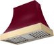 AGA Cascade 36" Cranberry Wall Mounted Range Hood with Polished Brass Trim-0