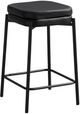 Monarch Specialties Inc. 2-Piece Black 26" Upholstered Counter Height Stools Set-0