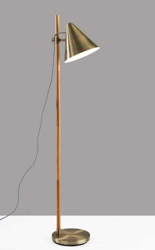 Adesso® Bryn Antique Brass Floor Lamp-3