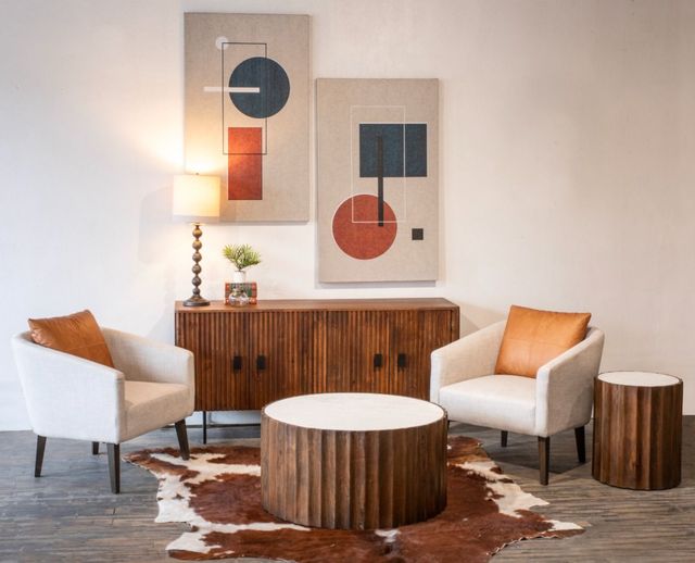 Home Trends & Design Palermo Royal Brown/White Side Table -3