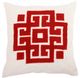 A & B Home Red/White Bergamo Embroidered Throw Pillow-0