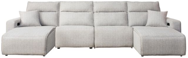 Signature Design by Ashley® Modmax II 4-Piece Stone Modular Power Reclining Sectional and Double Chaise-0