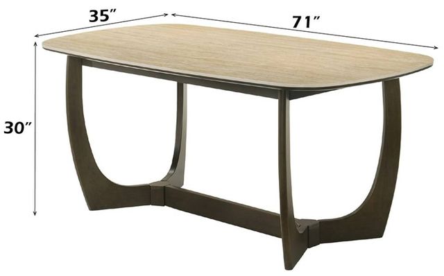 ACME Furniture Davita Ceramic Top Dining Table with Walnut Base-2