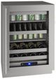 U-Line® 5 Class 24" Stainless Steel Beverage Center with LED Lighting-0