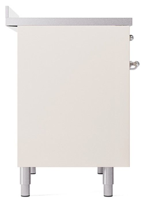 Ilve® Nostalgie II Noblesse 40'' Antique White Pro Style Induction Range with Chrome Trim-1
