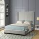Bernards Jennie Gray Pleated Upholstered Queen Panel Bed-4