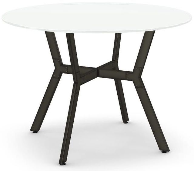 Amisco Customizable Norcross 30" White Glass Round Table with a 42" Diameter Tabletop-0