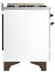 Ilve® Majestic III 48" White Pro Style Dual Fuel Liquid Propane Range with Solid Door and Burnished Trim-3