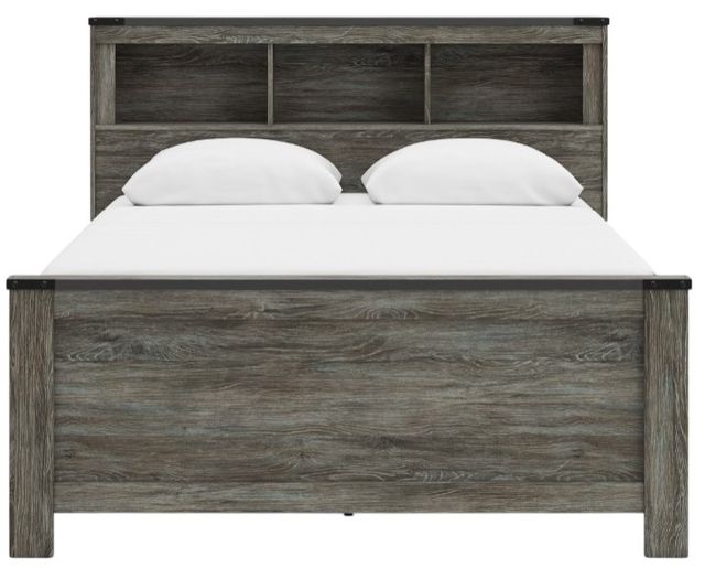 Signature Design by Ashley® Frandern Gray Queen Bookcase Panel Bed-1