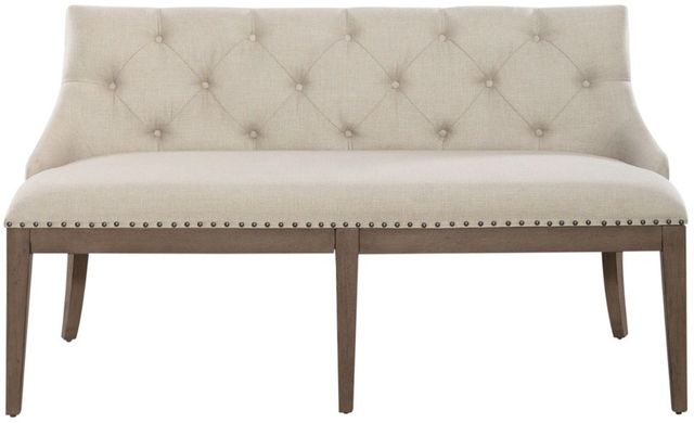 Liberty Furniture Americana Farmhouse Beige/Dusty Taupe Upholstered Shelter Dining Bench-2