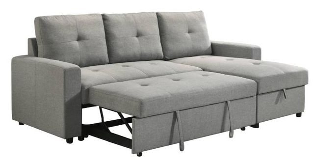Mazin Furniture Faber 2-Piece Smoke Grey Sectional with Pull-Out Sleeper and Reversible Storage Chaise-2