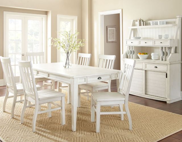 Steve Silver Co. Cayla Antiqued White Dining Table with Leaf-3