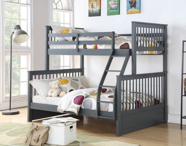 IFDC Gray Youth Single/Double Bunk Storage Bed-2