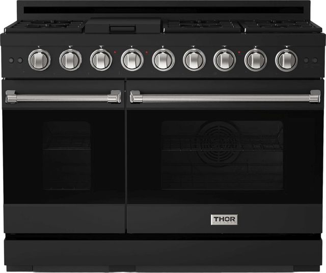 Thor Kitchen® Gordon Ramsay Series 48" Matte Black Pro Style Gas Range-0