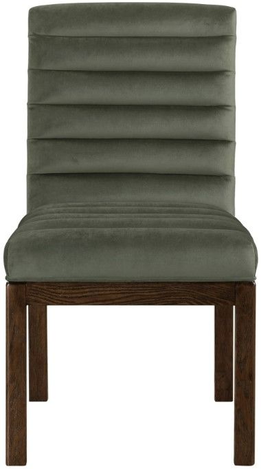 Meridian Furniture Evelyn Green/Walnut Velvet Upholstered Side Chair-1