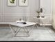 Mazin Furniture Lyris White End Table with Silver Base-3