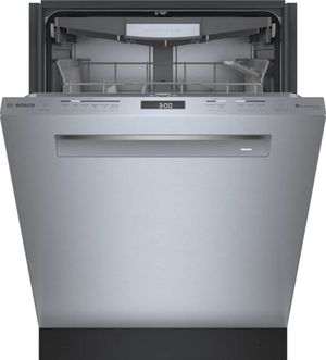 Front view of the Bosch® 800 Series 24" Stainless Steel Top Control Built In Dishwasher