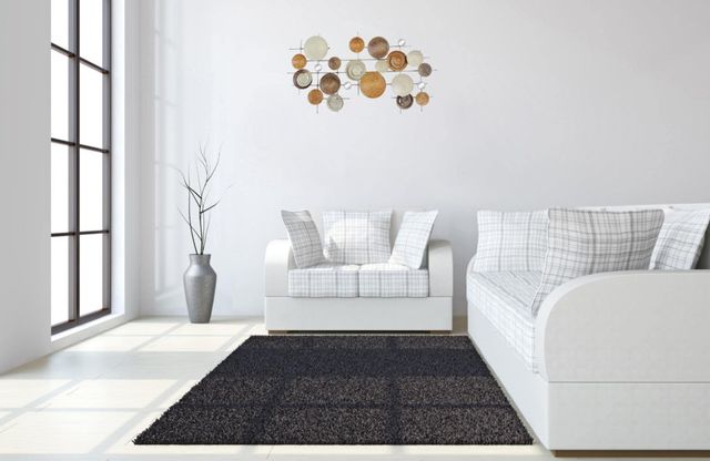 Classy Living Circles On Grid Wall Decor-1